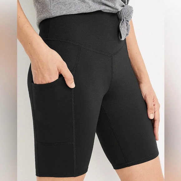 Maurices Luxe Black High Rise Side Pocket 9” Bike Shorts Medium Women’s - Picture 11 of 11